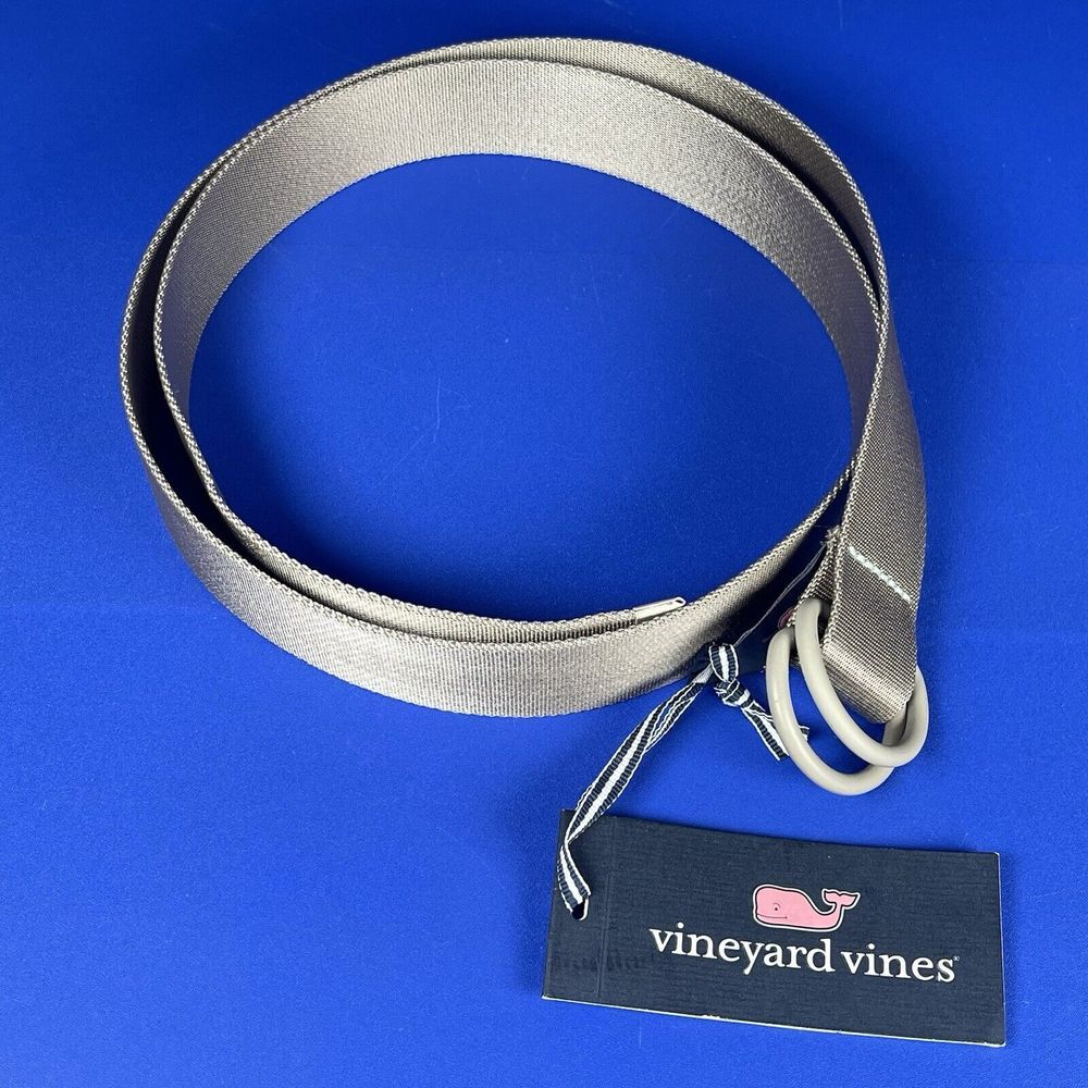 Vineyard Vines Men's Large Neon Pop On The Go Belt Stone MSRP $78 NWT